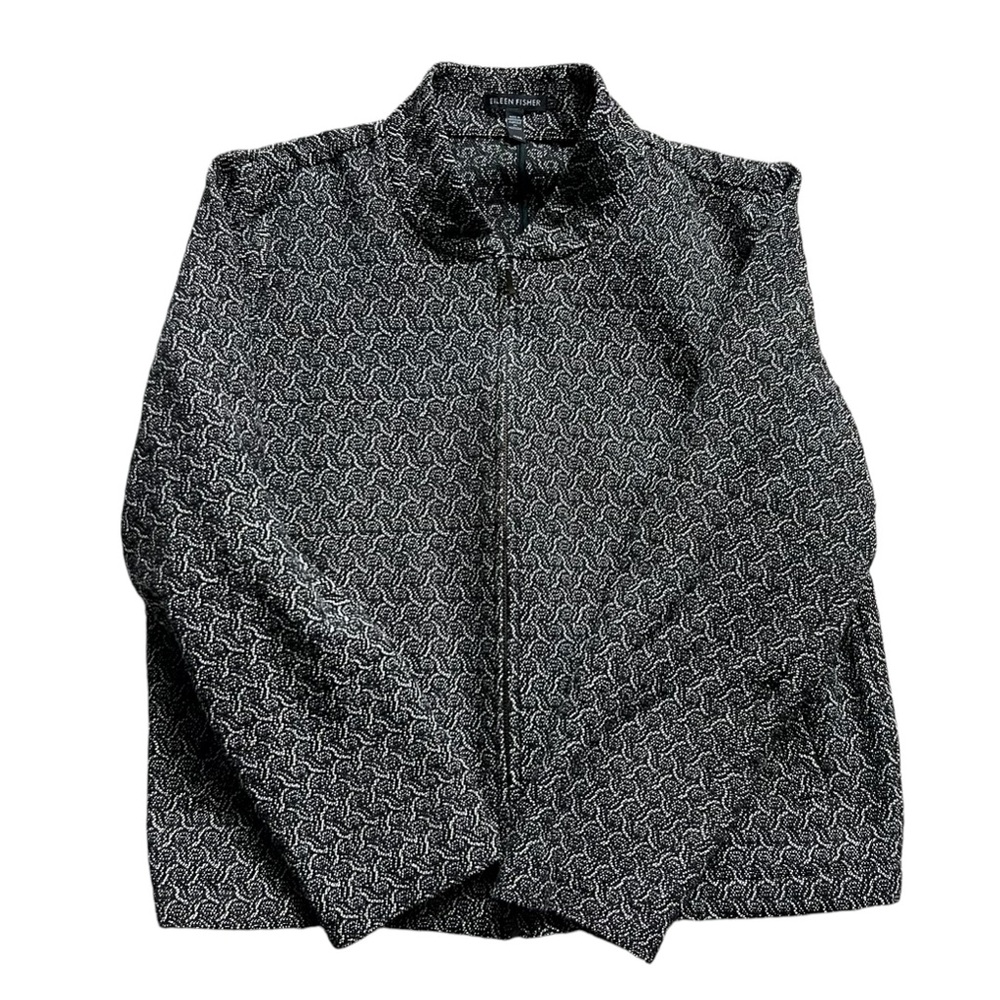 Eileen Fisher Rosette Jacquard Jacket Lightweight Size M - Picture 8 of 13